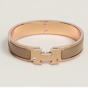 Authentic Rose Gold Hermes Clic H Bracelet